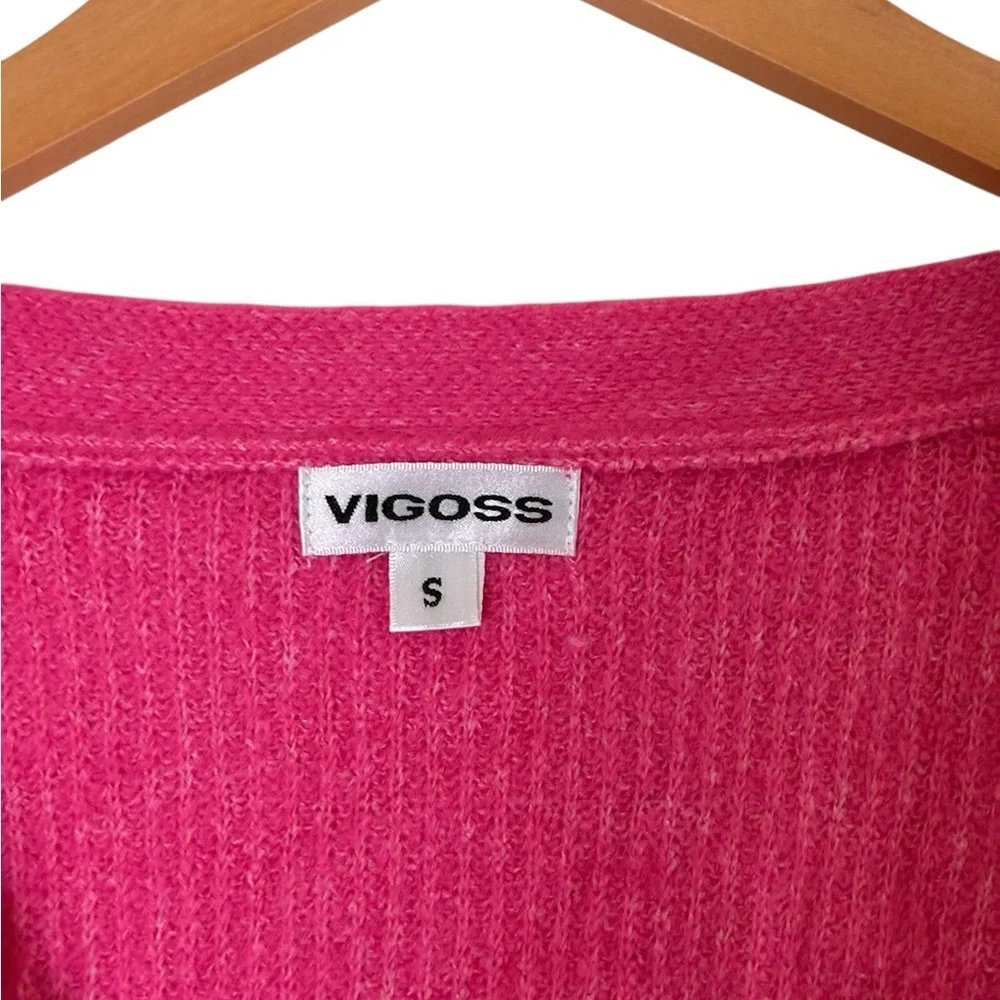 Vigoss | Like new bright pink knit boxy sleeve knit cardigan sweater - Picture 5 of 12